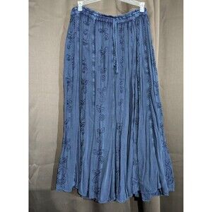 Studio West Apparel Womens Skirt Size L Flowy Boho Western Cowgirl Peasant
